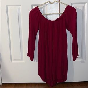 Red Off The Shoulder Romper